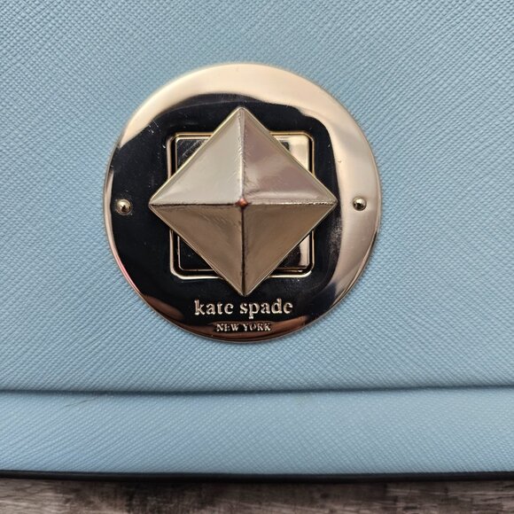 Kate Spade Newbury Lane Sally Flap Saffiano Leather Blue Crossbody Bag - Picture 8 of 15